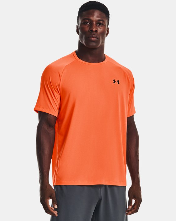 Men's UA Tech™ 2.0 Textured Short Sleeve T-Shirt, Orange, pdpMainDesktop image number 0